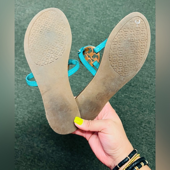 Tory Burch Gabriel Flat Thong Sandals - Teal/Turquoise - Picture 2 of 2